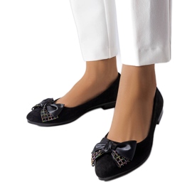 Schwarze, spitze Ballerinas von Duval