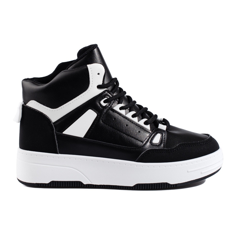 Schwarz-weiße High-Top-Sneakers von Shelovet