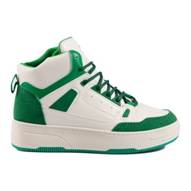 Hohe Sneakers in Weiß und Grün von Shelovet