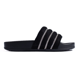 Schwarze Damensandalen mit Zirkonia Shelovet