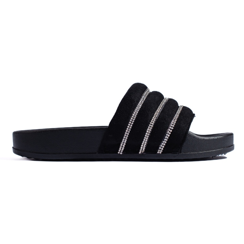 Schwarze Damensandalen mit Zirkonia Shelovet