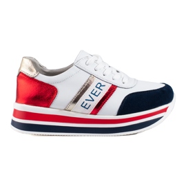 Shelovet Sneaker mit klobiger Sohle in Weiß und Marineblau