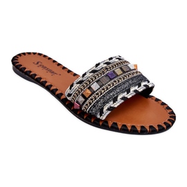 Bellisa Schwarze verschönerte Hausschuhe für Damen