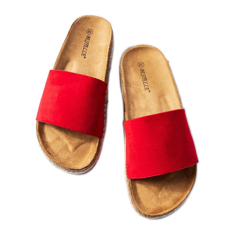 Rote Flip-Flops mit Korksohle von Clovis