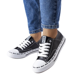 Schwarze durchbrochene Turnschuhe Big Star FF274023