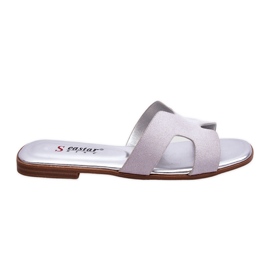 Klassische Wildlederhausschuhe für Damen Grau Evana