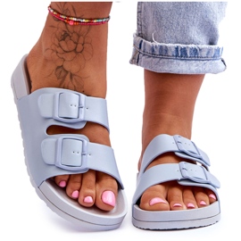 PS1 Blaue Vertigo-Plateau-Hausschuhe für Damen