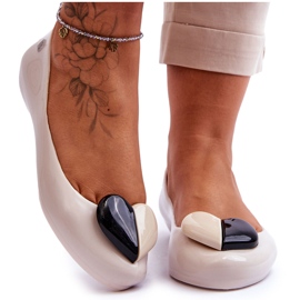 ZAXY Damen Ballerinas mit Herz LL285030 Hellbeige