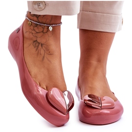 ZAXY Damen Ballerinas mit Herz LL285028 Pink rosa