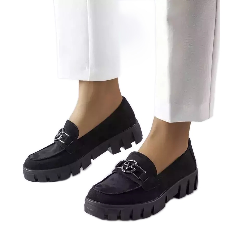 Venezia Schwarze Loafer aus Öko-Wildleder von Vinceza