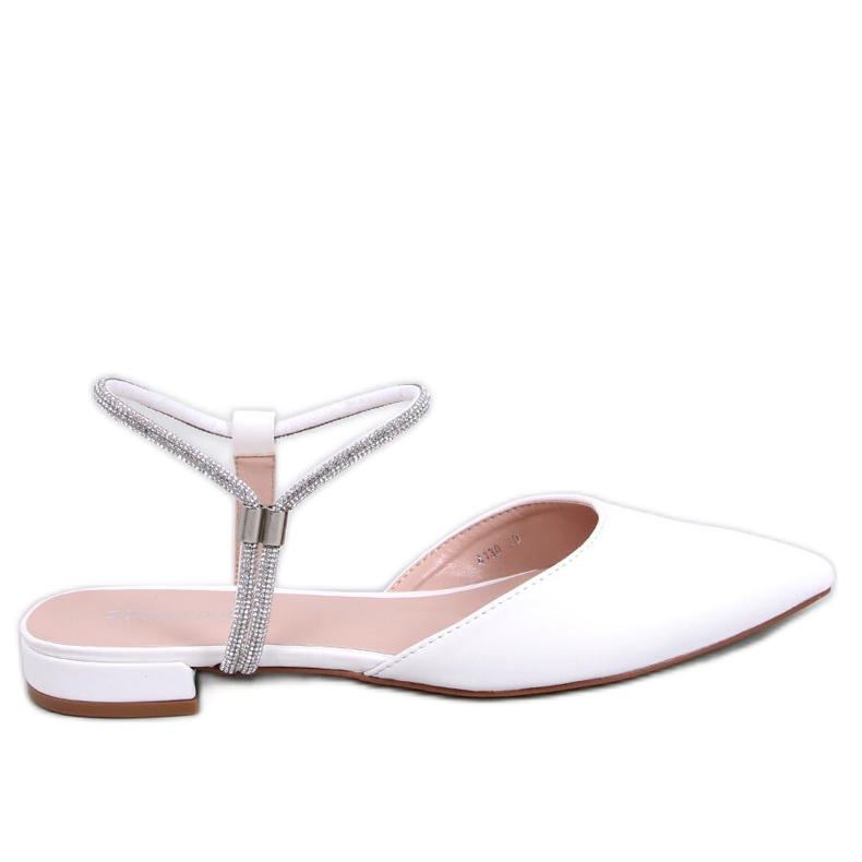 BM Ballerinas mit offener Ferse von Durie White weiß