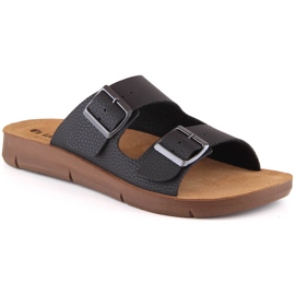 Bequeme Herrenhausschuhe mit schwarzen Schnallen Inblu CM000028-014