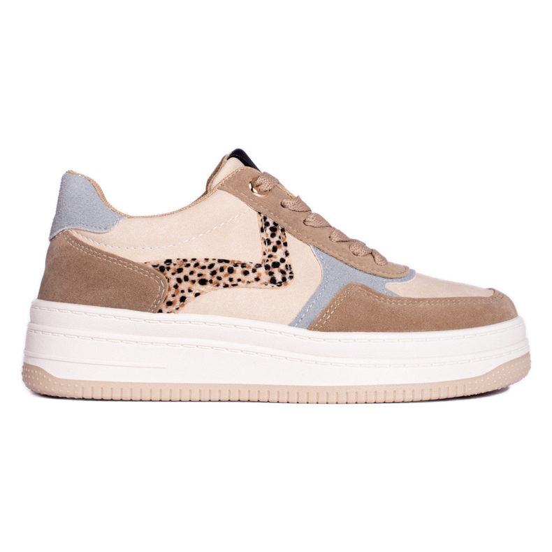 Beige Damen-Sneaker mit dicker Sohle von Shelovet