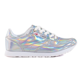 Shelovet silberne holografische Turnschuhe