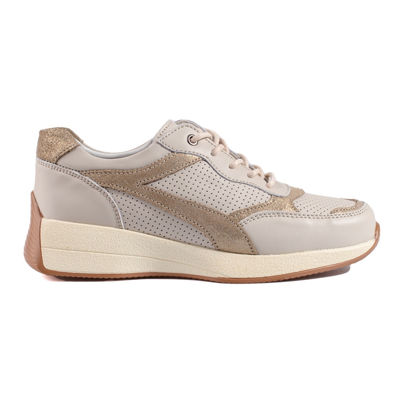 Beige Turnschuhe aus Leder auf der Shelovet-Plattform