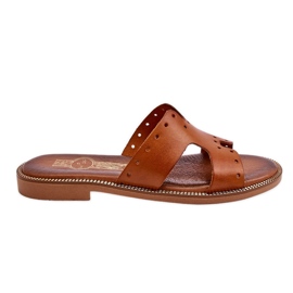Lemar Damensandalen mit dekorativen Ausschnitten Brown Emily braun