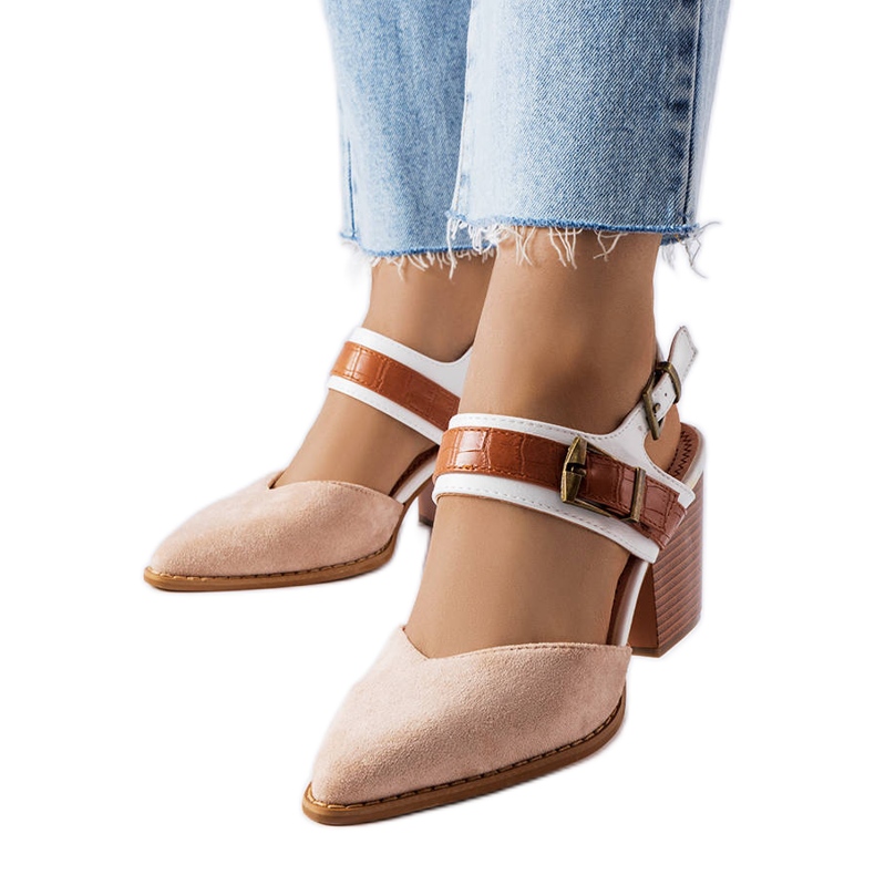 Beige Pumps mit Stiletto-Absatz von Hardouin