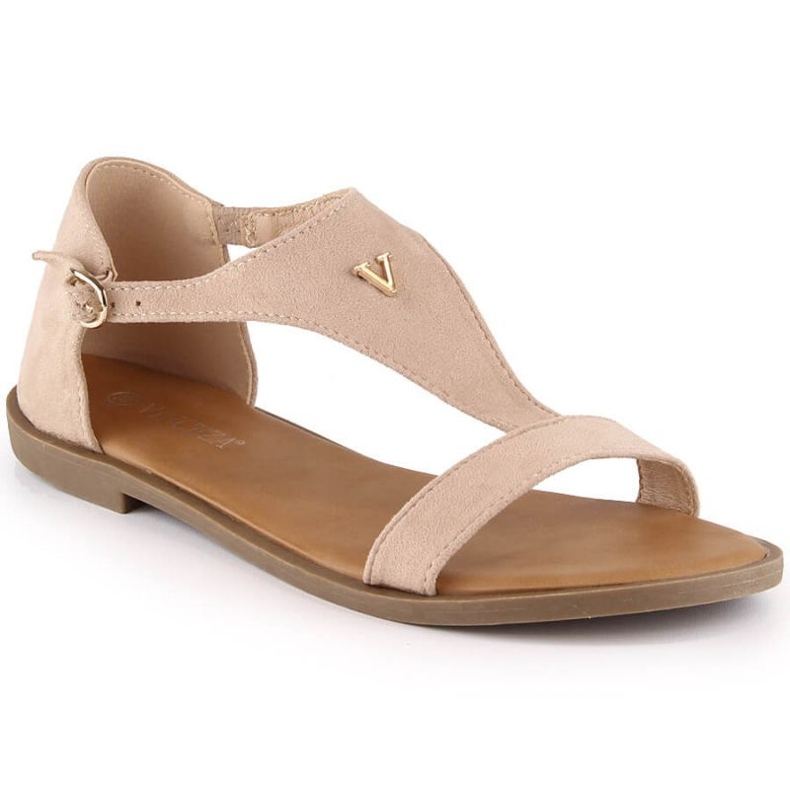 Flache Wildledersandalen Vinceza W 17270 beige