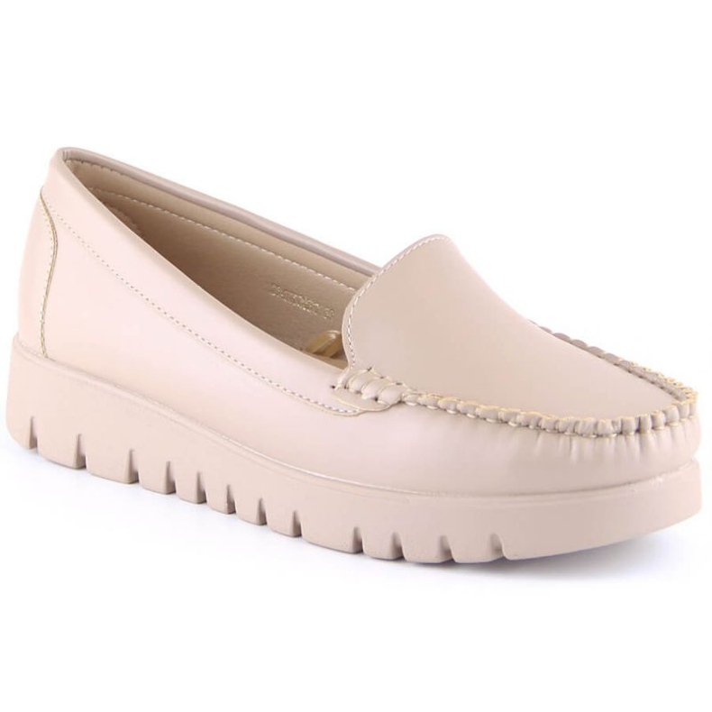 Mokassin-Loafer auf der Plattform Potocki W YQ21020 beige