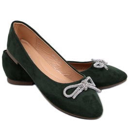 Batten Green Almond Toe Ballerinas grün
