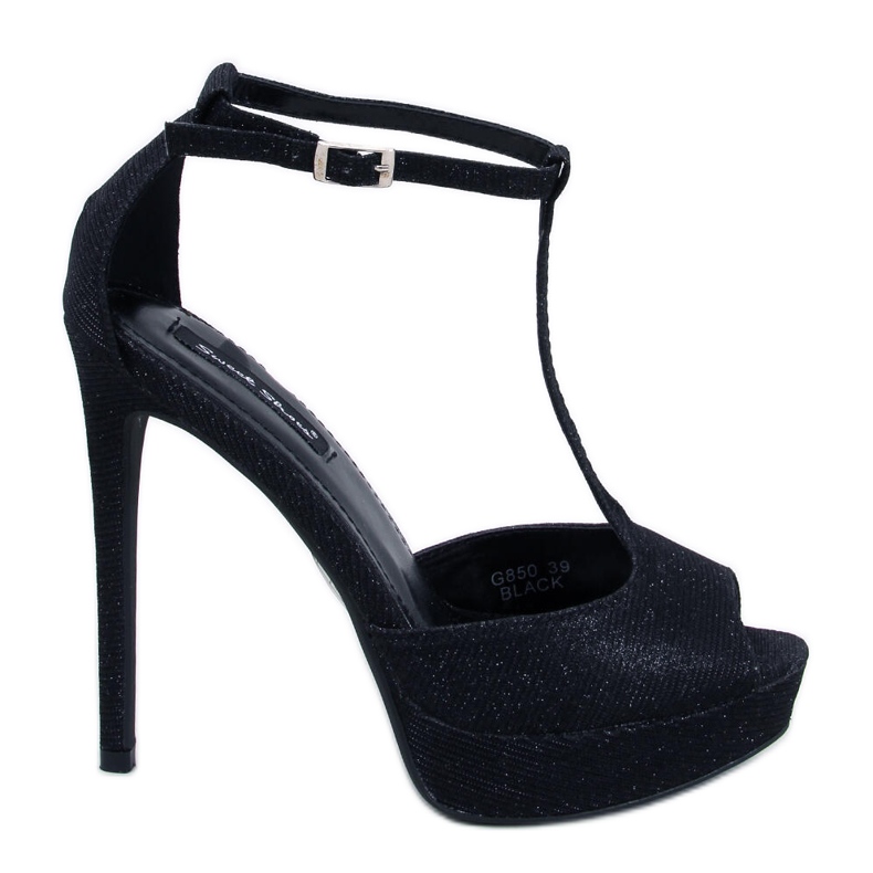 BM Mardy Schwarze Plateaupumps mit offener Spitze