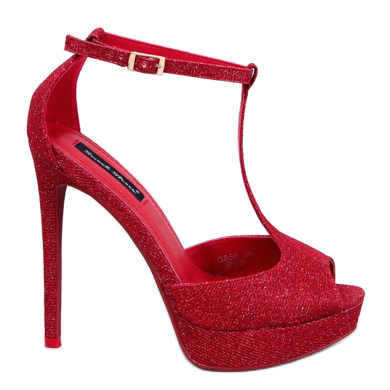 BM Mardy Red Plateaupumps mit offener Spitze rot