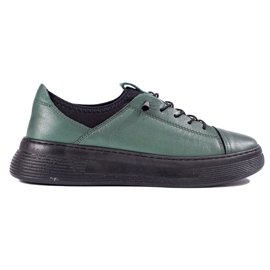 Grüne Damenlederschuhe T.Sokolski