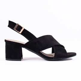 Schwarze Sandaletten aus Wildleder von Shelovet