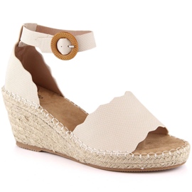 EVento 5425 Damen-Espadrilles-Sandalen mit Keilabsatz in Beige