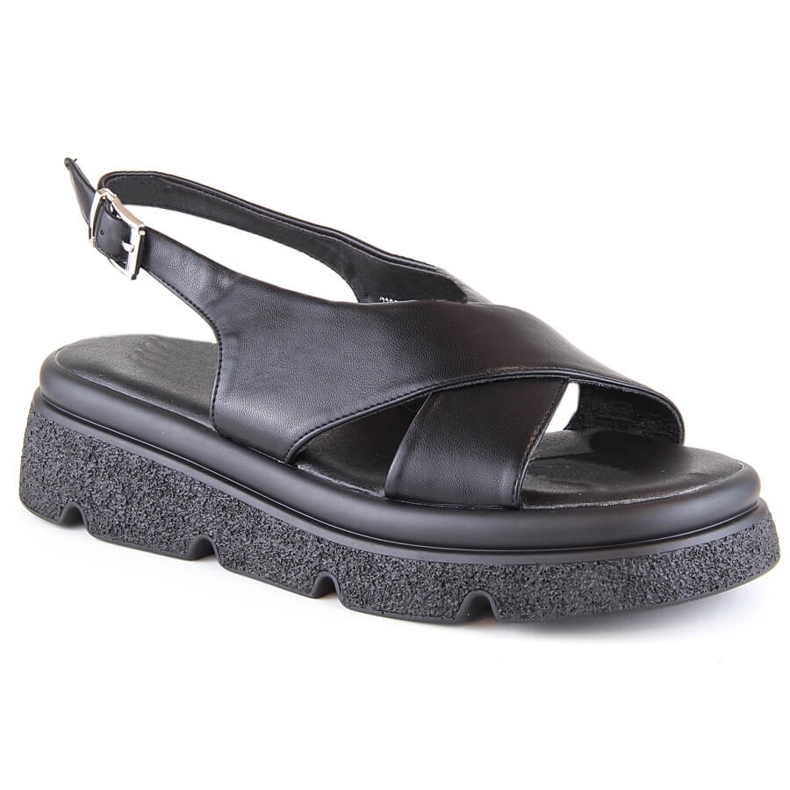 Schwarze Plateau-Sandalen für Damen Jezzi 5473