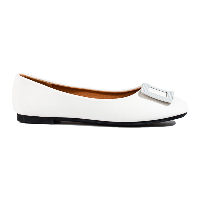 Weiße Ballerinas für Damen mit Shelovet-Dekoration