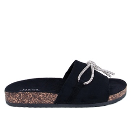 BM Korkpantoletten mit Strass Dietz Black schwarz