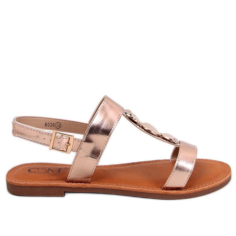 BM Cheek Champagne Metallic-Sandalen für Damen rosa