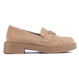 W. Potocki Beige Wildleder-Loafer für Damen von Potocki