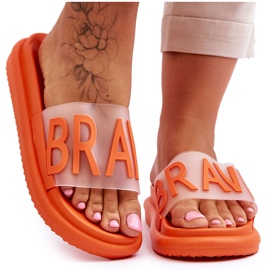 Vinceza Orangefarbene Brave-Plateaupantoffeln für Damen