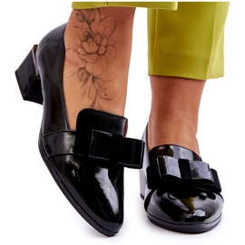 Vinceza Modischer Lacklederpumps mit dekorativer Schleife Shira Black schwarz