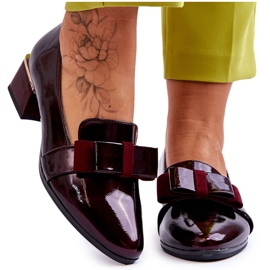 Vinceza Modischer Lackpumps mit dekorativer Schleife bordeaux Shira rot