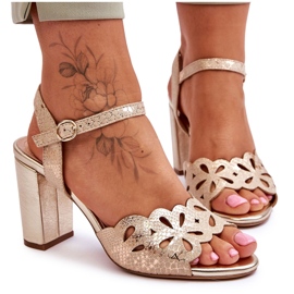 Durchbrochene Sandalen Sergio Leone SK872 Beige-Gold golden