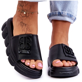 Vinceza Plateau-Slipper für Damen mit Verzierung Schwarz Monroe