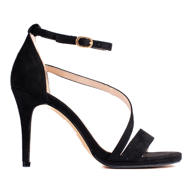 Schwarze Damensandalen von Shelovet mit hohem Absatz