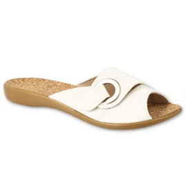 Befado Damen-Slipper mit Kork-Innensohle 265D028 weiß