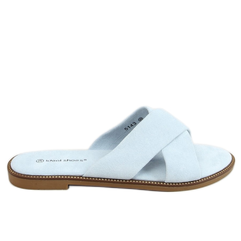 BM Alyson LT.BLUE Damen-Cross-Slip-Hausschuhe blau