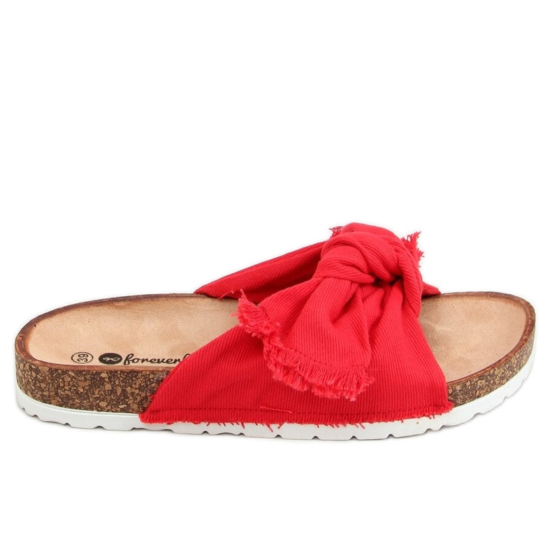 Pantoletten aus Baumwollkork in Hawn Red rot