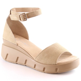 Beige Wildledersandalen für Damen Filippo DS4455