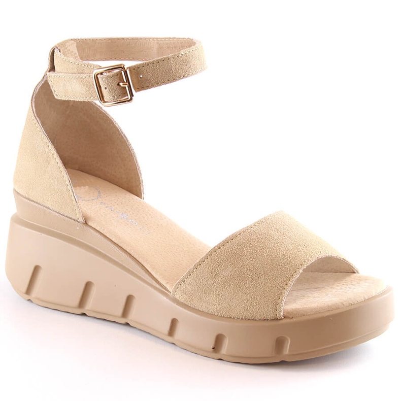 Beige Wildledersandalen für Damen Filippo DS4455