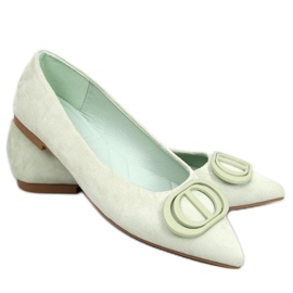 Arte Green Ballerinas mit Mandelzehen grün