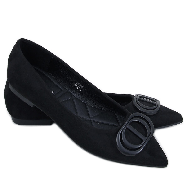Arte Schwarze Ballerinas mit mandelförmigen Spitzen