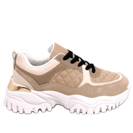 Ortega Sneaker mit Keilabsatz in Khaki beige