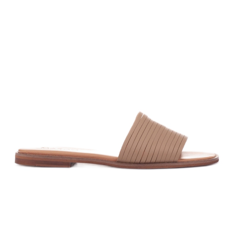 Marco Shoes Lederpantoffeln beige