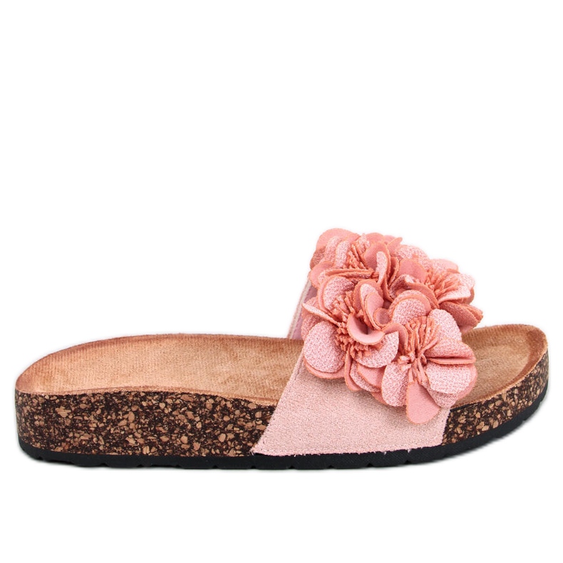 BM Korkpantoffeln mit Brice Pink Blumen rosa